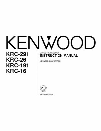 Kenwood KRC-291,26,191,16 INSTRUCTION MANUAL